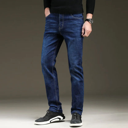 2023 Men's Stretch Black Jeans Classic Style Business Fashion Pure Slim-fit Denim Pants Male Brand Casual Trousers