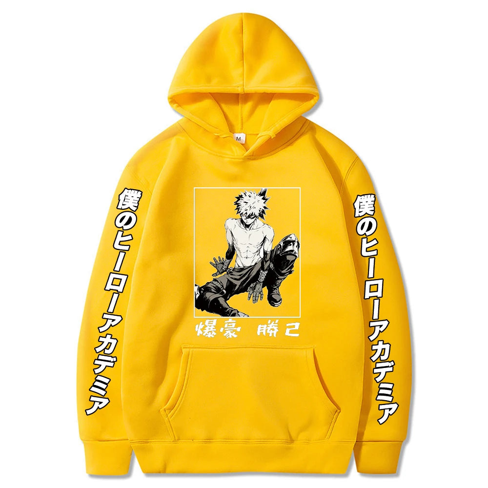 Fashion Japanese Anime My Hero Academia Hoody Sweatshirt Women Harajuku Kawaii Bakugou Katsuki Graphics Winter Oversized Hoodies