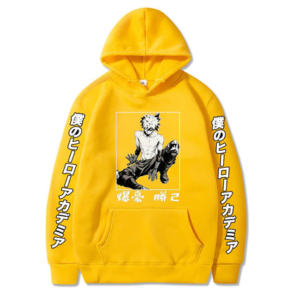 Fashion Japanese Anime My Hero Academia Hoody Sweatshirt Women Harajuku Kawaii Bakugou Katsuki Graphics Winter Oversized Hoodies