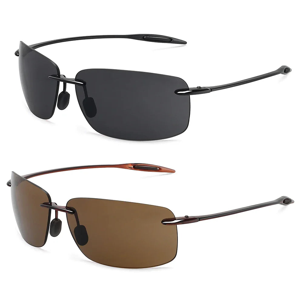 Sunglasses for Men: Orange Male Driving Rectangle Ultralight Frame Sunglasses