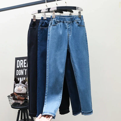 High Waist Elastic Band Slim Pencil Pants