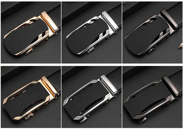 Men's Genuine Leather Automatic Buckle Belt Custom Engraved Name/Logo Ideal Waist Belt for Father's Day Personalized Gift