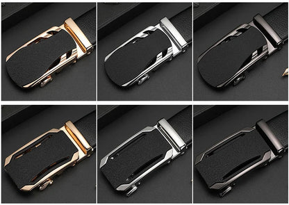 Men's Genuine Leather Automatic Buckle Belt Custom Engraved Name/Logo Ideal Waist Belt for Father's Day Personalized Gift