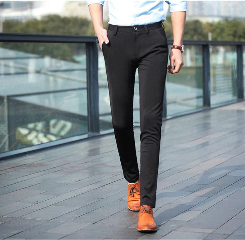 Men's Spring Autumn New Fashion Business Casual Long Pants Suit Pants Male Elastic Straight Formal Trousers Plus Big Size 28-40