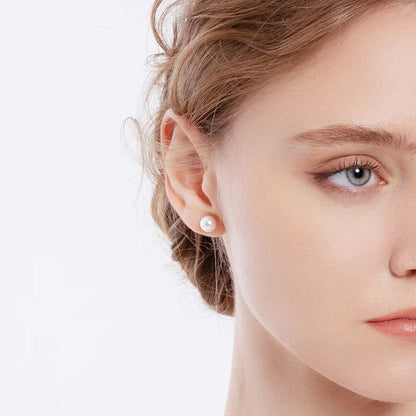 Real 18K Gold Earrings for Women Pure AU750 Natural Freshwater Pearl Earrings Simple Fashionable Fine Jewelry Gift