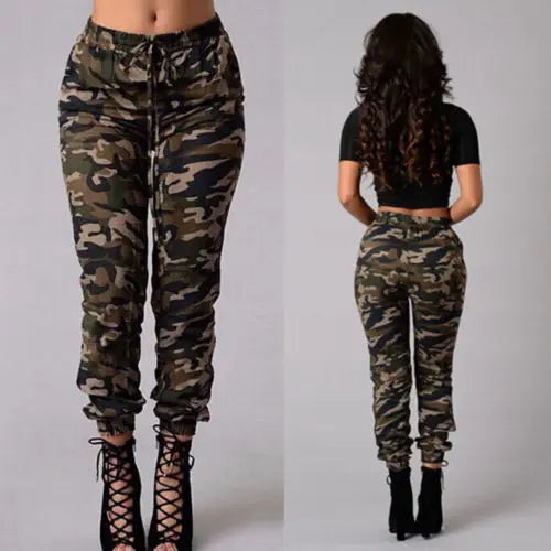 Stretchy Waistband Convergent Trousers Fashion Plus Size Pants