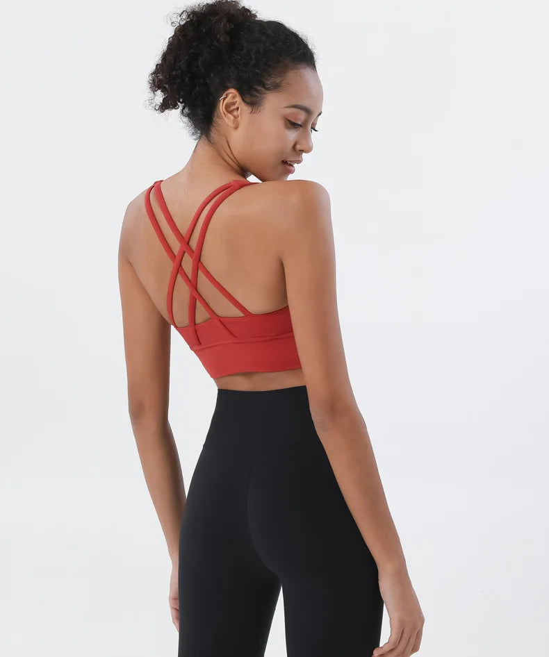 SOISOU Nylon Yoga Set Women's Tracksuit Gym Fitness Set Woman 2 Pieces Leggings Sports Bra Breathable Sportwear Woman Clothes