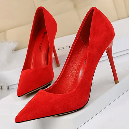 Shoes 2026 New Women Pumps Suede High Heels Shoes Fashion Office Shoes Stiletto Party Shoes Female Comfort Women Heels