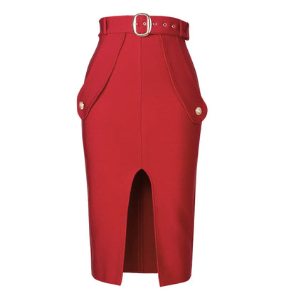 Sexy Bodycon Women's High Waist Bandage Skirt Knee Length Midi Pencil Office Party Club Elegant Skirts Clothing
