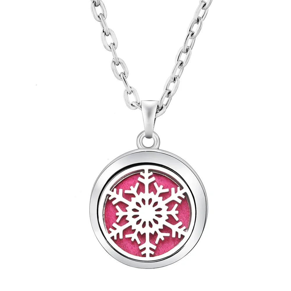 New Stainless Steel Fashion Tree Of Life  Aromatherapy Necklace Essential Oil Diffuser Perfume Locket Pendant Women Jewelry Gift