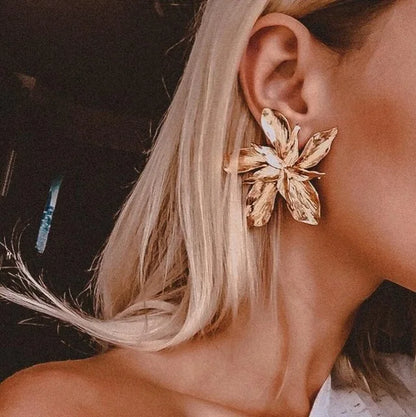 Vintage Earrings Women Bohemian Big Irregular Geometric Gold Metal Dangle Drop Earrings Exaggerated Jewelry 2024