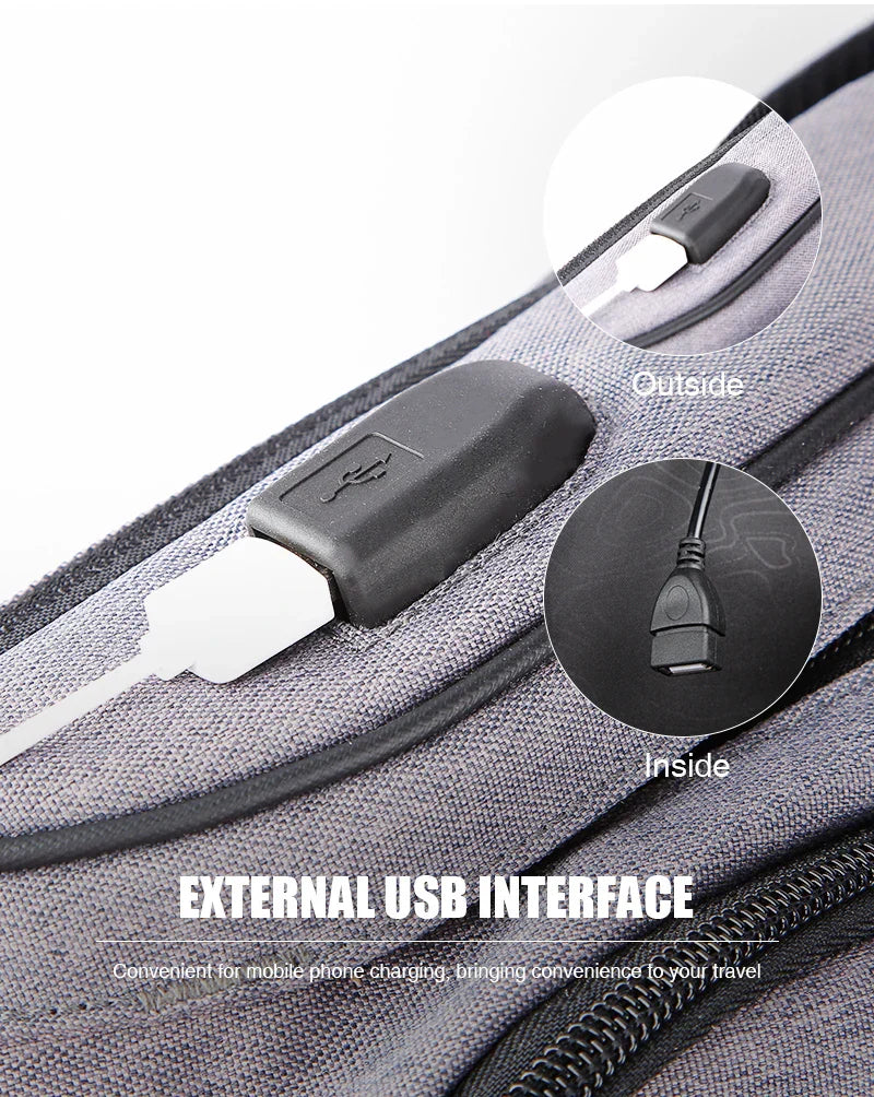 Men One Shoulder Backpack Women Sling Bag Crossbody USB Boys Cycling Sports Travel Versatile Fashion Student School