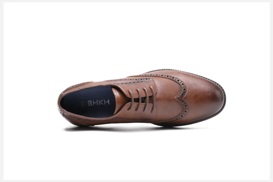 Sapatos Sociais Masculinos de Couro Genuíno Sapatos Casuais Confortáveis Masculinos Sapatos de Trabalho de Escritório Elegantes com Cadarço Masculinos