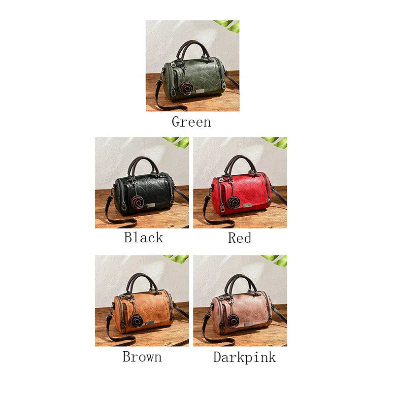 flowers Pendant Handbag Women's fashion Boston bags single shoulder bag ladies crossbody bag PU messenger bag