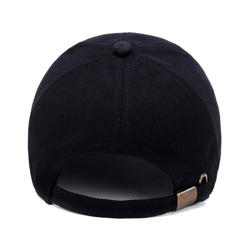 Men Structured Baseball Cap Solid Cotton Snapback Spring Autumn Women Label Stick