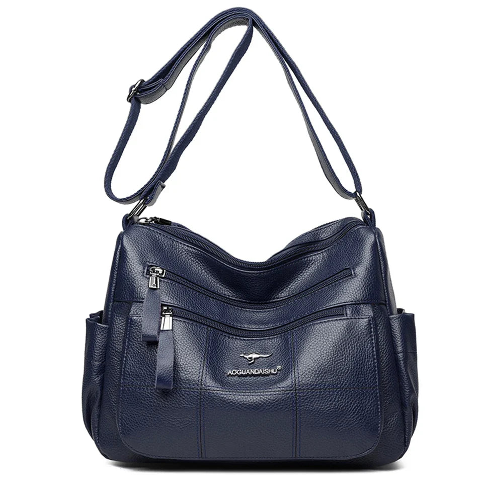 Classic Shoulder Bags High Quality Multi Pockets Soft Leather Crossbody Bags for Women 2024 Designer Luxury Handbags Purses