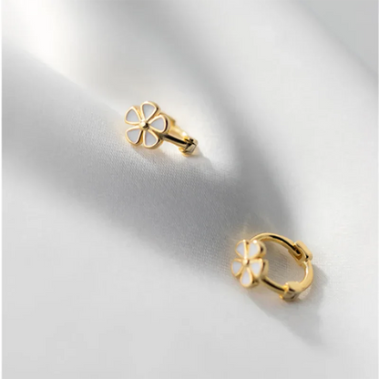 Genuine 925 Sterling Silver Sweet Romantic Flower Ear Buckle for Women Korean Girl Fashion Birthday Earring Jewelry Gift
