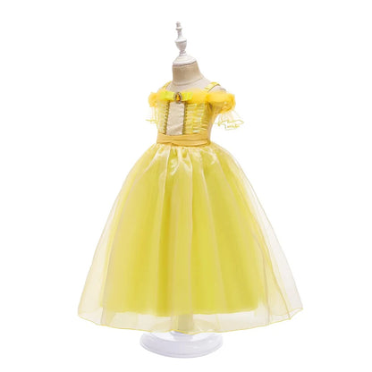 Girls Beauty and Beast Bell Costume Kids Summer Carnival 3 4 5 6 7 8 9 10 Years Dress Kids Princess Performance Cosplay Dresses