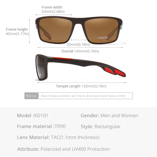 Rectangular Ultra Light Sports Sunglasses Men Polarized TAC 1.1mm Thickness Lens Driving Sun Glasses Women Cat.3