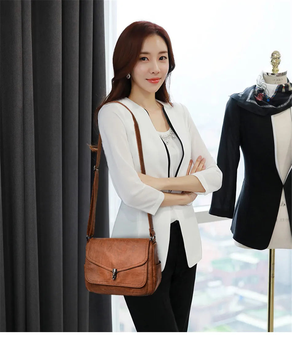 Vintage Shoulder Messenger Bags For Women 2024 New Purses And Handbags Soft Leather Crossbody Bags Casual Small Tote Bag Bolsos