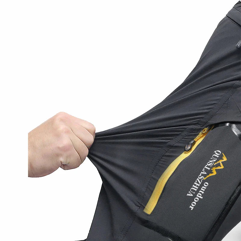 Men's Camping Hiking Pants Trekking High Stretch Summer Thin Waterproof Quick Dry UV-Proof Outdoor Travel Trousers