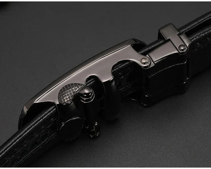 Men's Genuine Leather Automatic Buckle Belt Custom Engraved Name/Logo Ideal Waist Belt for Father's Day Personalized Gift