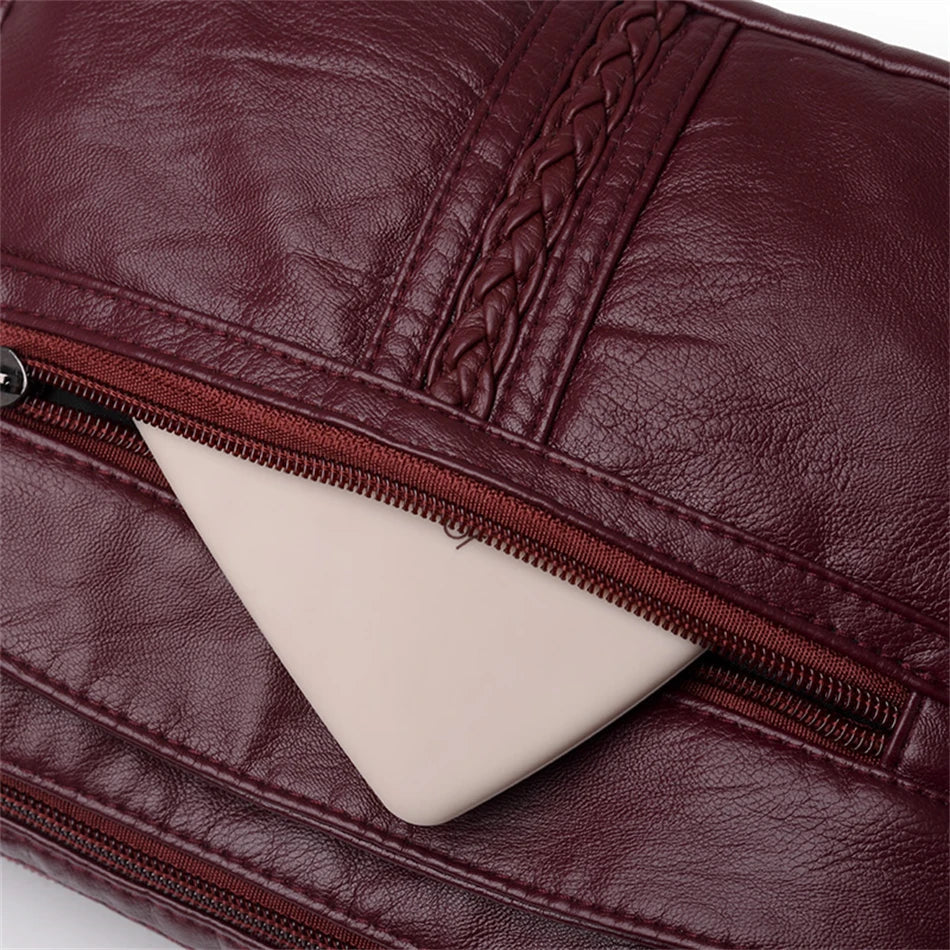 Fashion All-match Solid Color Messenger Bag High Capacity Womens Shoulder Bags 2021 New High Quality Pu Leather Women Handbag