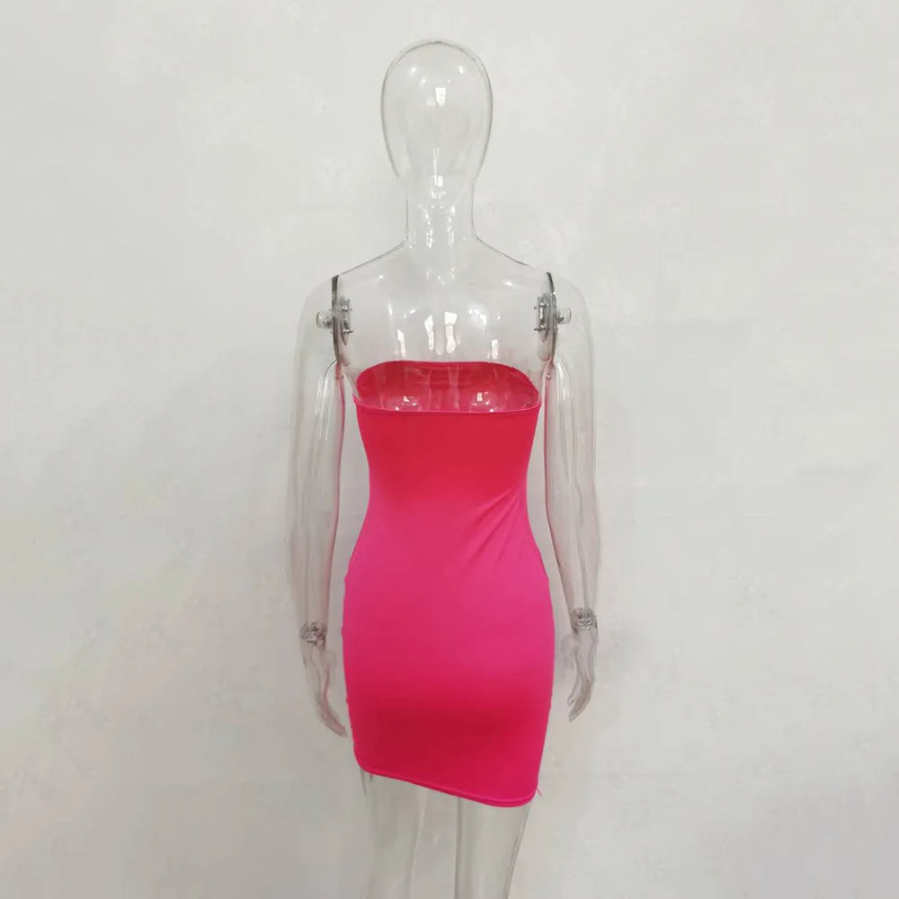 Off Shoulder Tube Dress Solid 2025 New Summer Women Bodycon Strapless Dress Black Mini Dress Women Slim Party Clubwear
