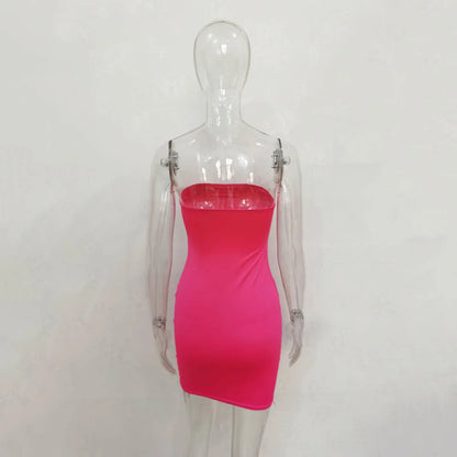 Off Shoulder Tube Dress Solid 2025 New Summer Women Bodycon Strapless Dress Black Mini Dress Women Slim Party Clubwear