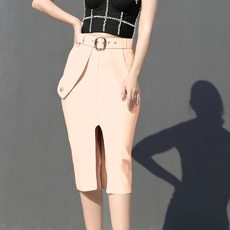 Sexy Bodycon Women's High Waist Bandage Skirt Knee Length Midi Pencil Office Party Club Elegant Skirts Clothing