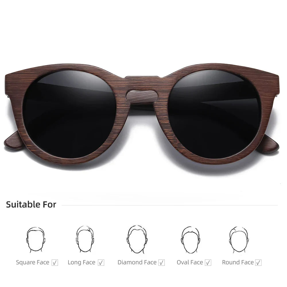 Desgin Spring New Style 100% Bamboo Polarized Sunglasses Men Women Fashion Glasses UV400 paper Box 8240