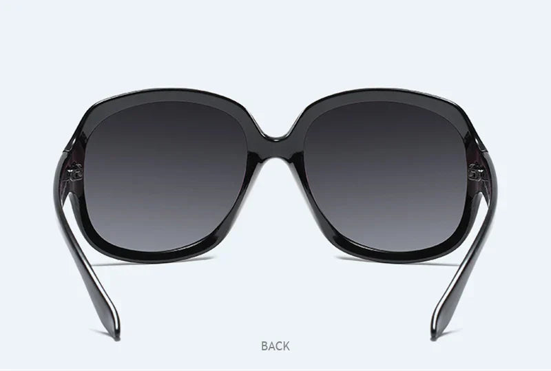 Design Elegant Polarized Oversized Round Sunglasses Women Simple Fashion Big Plastic Ladies Sun Glasses UV400