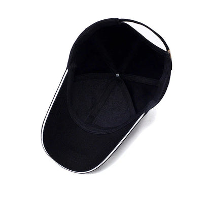 Men Structured Baseball Cap Solid Cotton Snapback Spring Autumn Women Label Stick