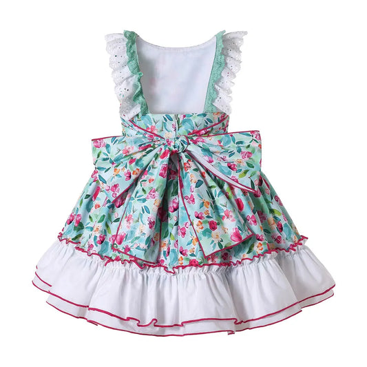 Vestidos Pettigirl Infantis Vintage Florais de Verão sem Mangas para Aniversário de Meninas Boutique e Faixa de Cabelo Tamanhos 2 3 4 5 6 8 10 12 Anos