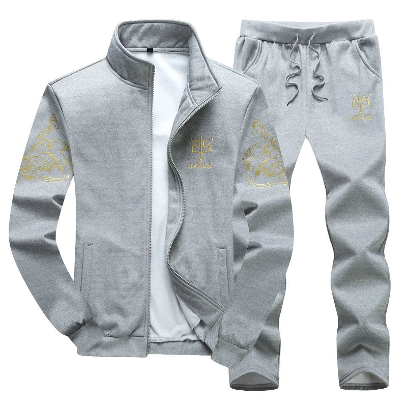 Men Set Large Size 6XL 7XL 8XL 9XL Fashion 2025 Autumn Winter Homme Suit Sweatshirt Sweatpants Men's Set Male Tracksuit Jacket
