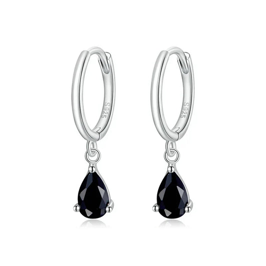Silver Green Water Drop Earrings 925 Sterling Silver 4 Colors Drop Shape Earring for Women Statement  Jewelry