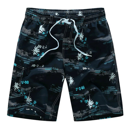 Summer Men Quick-drying Beachwear Plus Size Swimsuit Shorts Male Fashion Casual Loose Hawaii Printing Surf Board Shorts