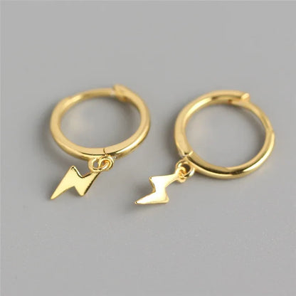 Real 100% 925 Sterling Silver Punk Hip-Hop Link Chain Gothic Studs Earrings for Fashion Women Jewelry Accessories 2022