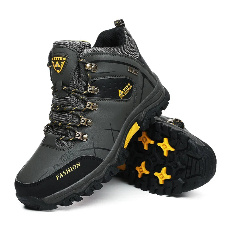 Men Winter Snow Boots Waterproof Leather Sneakers Super  Warm Men's Boots Outdoor Male Hiking Boots Work Shoes Size 39-47