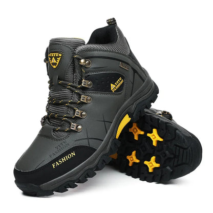 Men Winter Snow Boots Waterproof Leather Sneakers Super  Warm Men's Boots Outdoor Male Hiking Boots Work Shoes Size 39-47