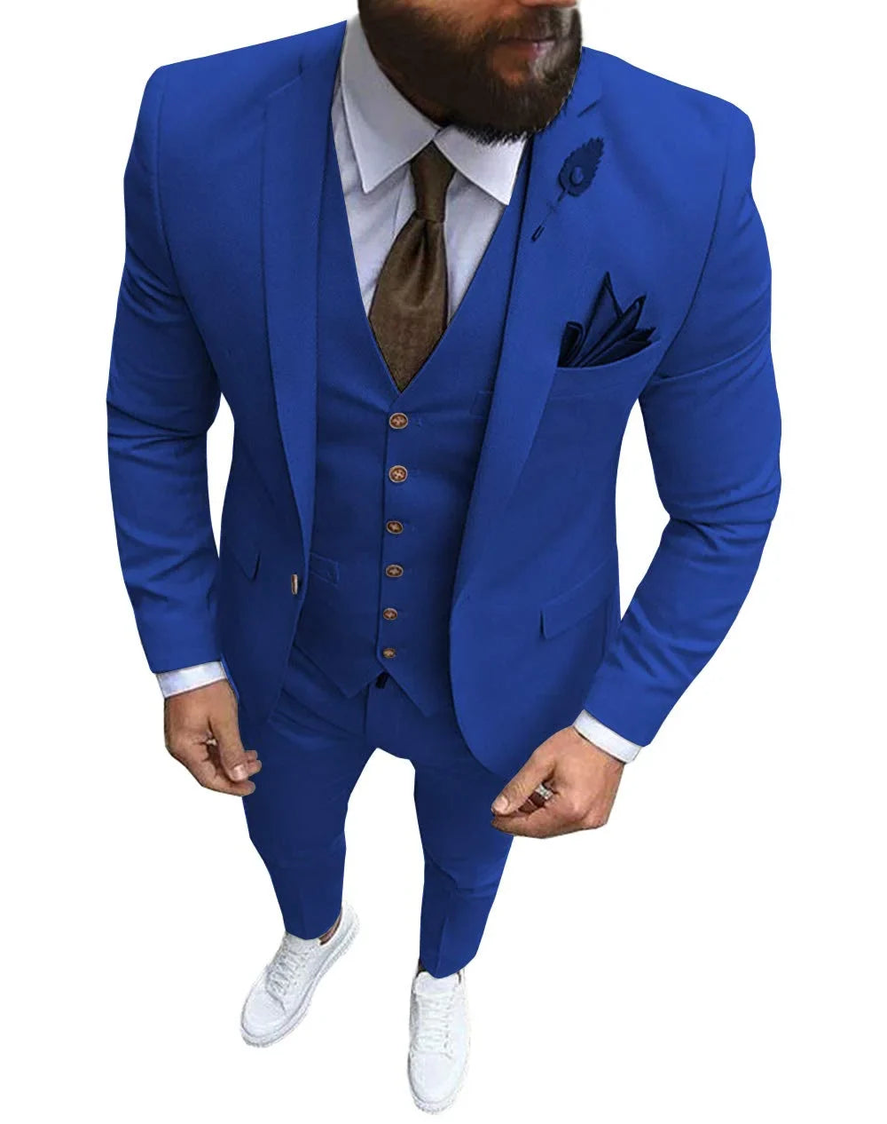 Ternos Masculinos de Baile Smoking Slim Fit 3 Peças Ternos de Casamento para Noivos