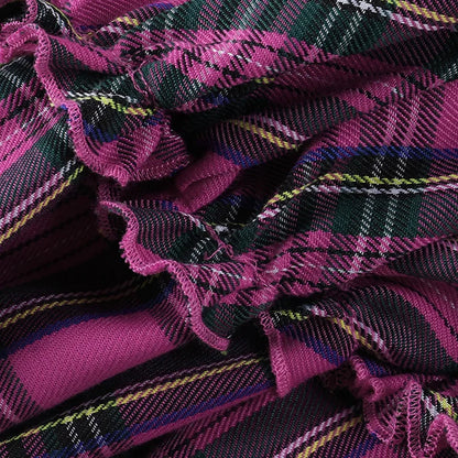 Pink Skirt Japanese College Style Youth Girl Plaid Skirt Female High Waist Slim Lolita Cosplay Y2k Skirt Goth Skirt