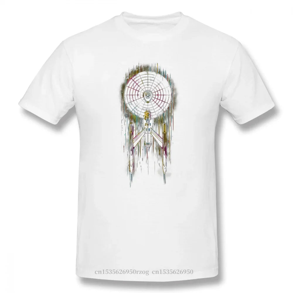 Men Clothing Stars Treke Science FictionTV Series Tops T-Shirt Neon Boldly Oversize Short Sleeve