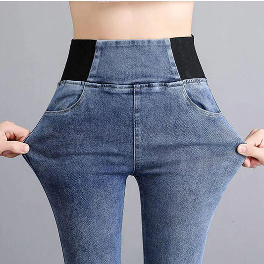 High Waist Pencil Jeans Women Classic Skinny Casual Denim Pants