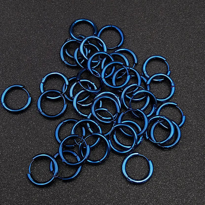 10pcs/lot Stainless Steel Hoop Earrings 2.5mm 2.0mm Thick for Men Women Blue Black Gold Colorful Round Circle Earring Wholesale