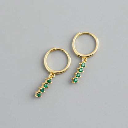 New Arrival Fashion Korean Blue Zircon Spike Geometric Stud Earrings for Women Real 925 Sterling Silver Gothic Jewelry