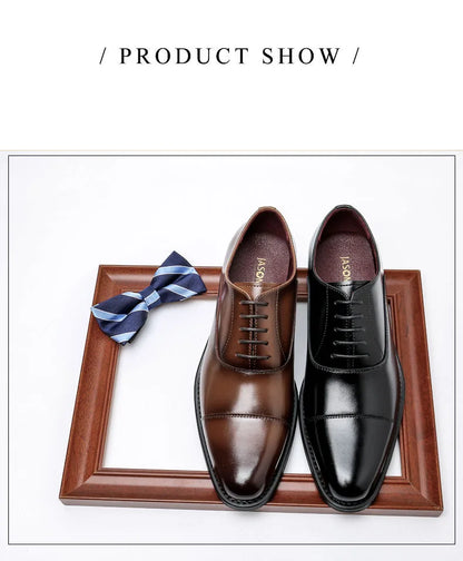 2023 High Quality Handmade Oxford Dress Shoes Men Genuine Cow Leather Suit Shoes Footwear Wedding Formal Italian Shoes Hot