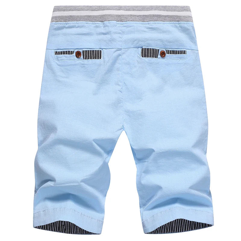 2025 Summer Casual Shorts Men Cotton Cargo Shorts Elastic Waist Drawstring Beach Board Shorts M-4XL Plus size Drop Shipping