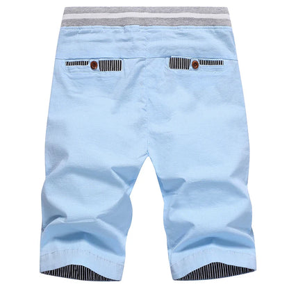 2025 Summer Casual Shorts Men Cotton Cargo Shorts Elastic Waist Drawstring Beach Board Shorts M-4XL Plus size Drop Shipping