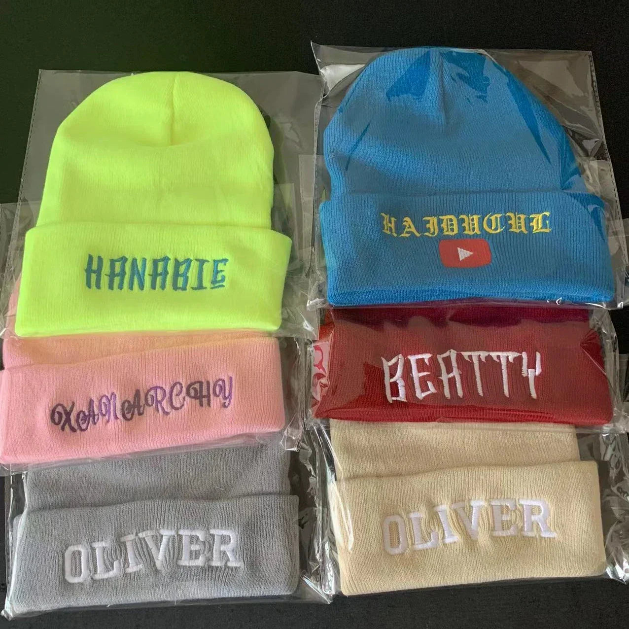 Personalized Custom Beanie Embroidery Text Name Design Logo Winter Hat for Men Women Knitted Cap